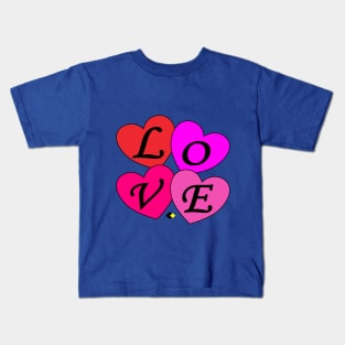 FOUR LOVE HEARTS MIX Kids T-Shirt